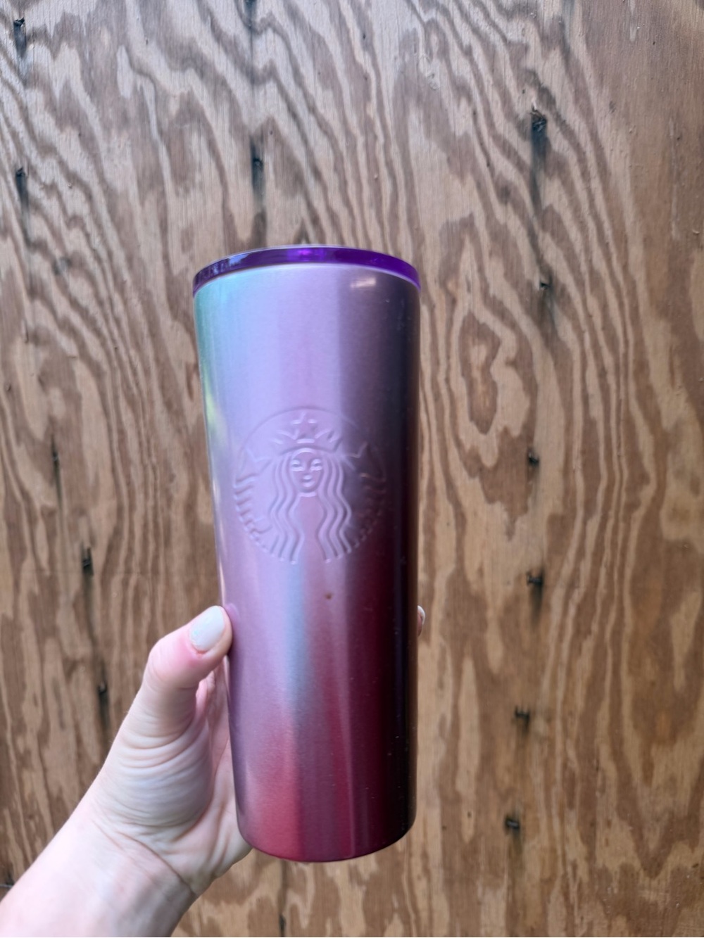 Starbucks Gradient Metallic Tumbler - Purple, Pink, Green Shift